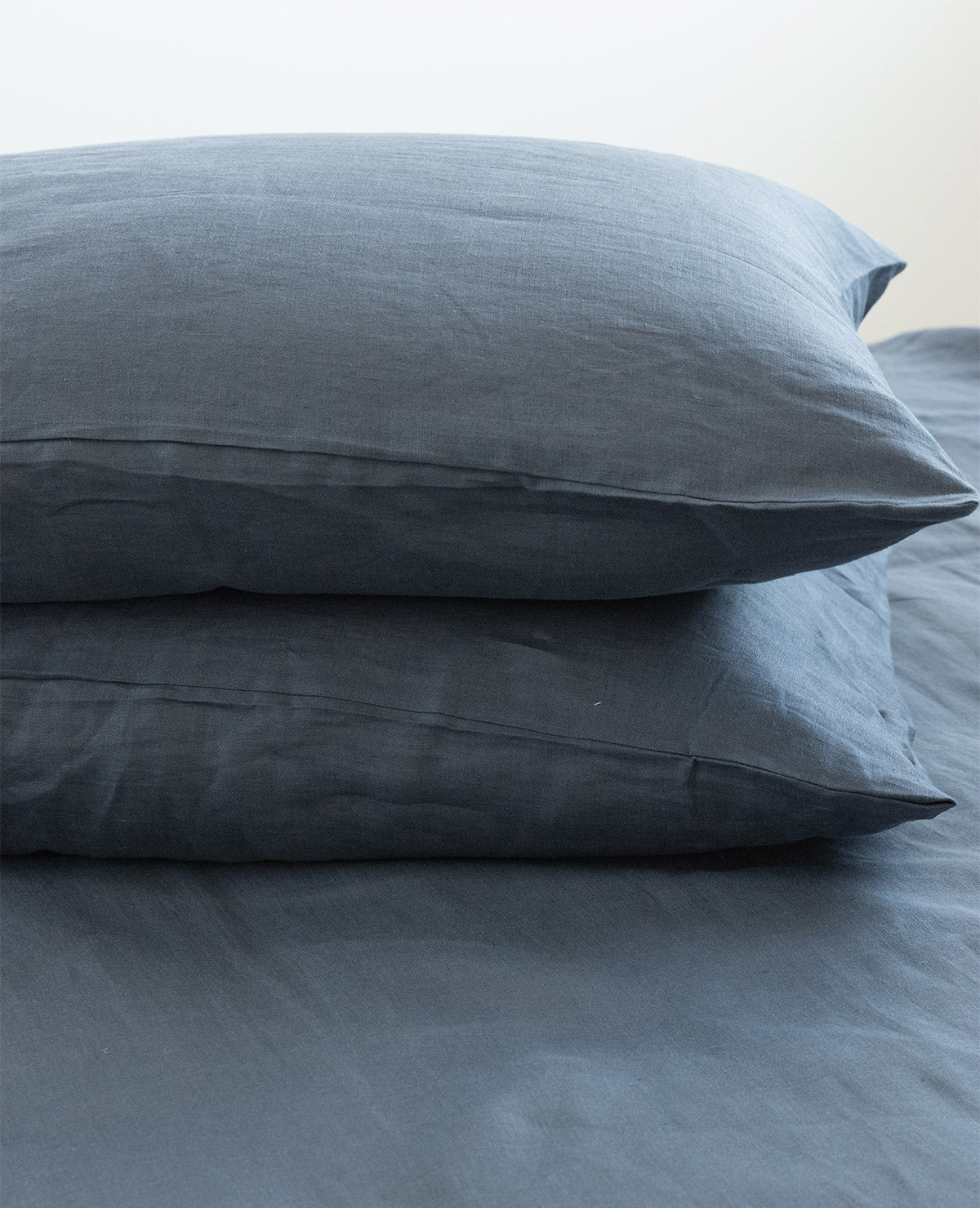 Washed Linen Navy Pillowcases - LIMITED!